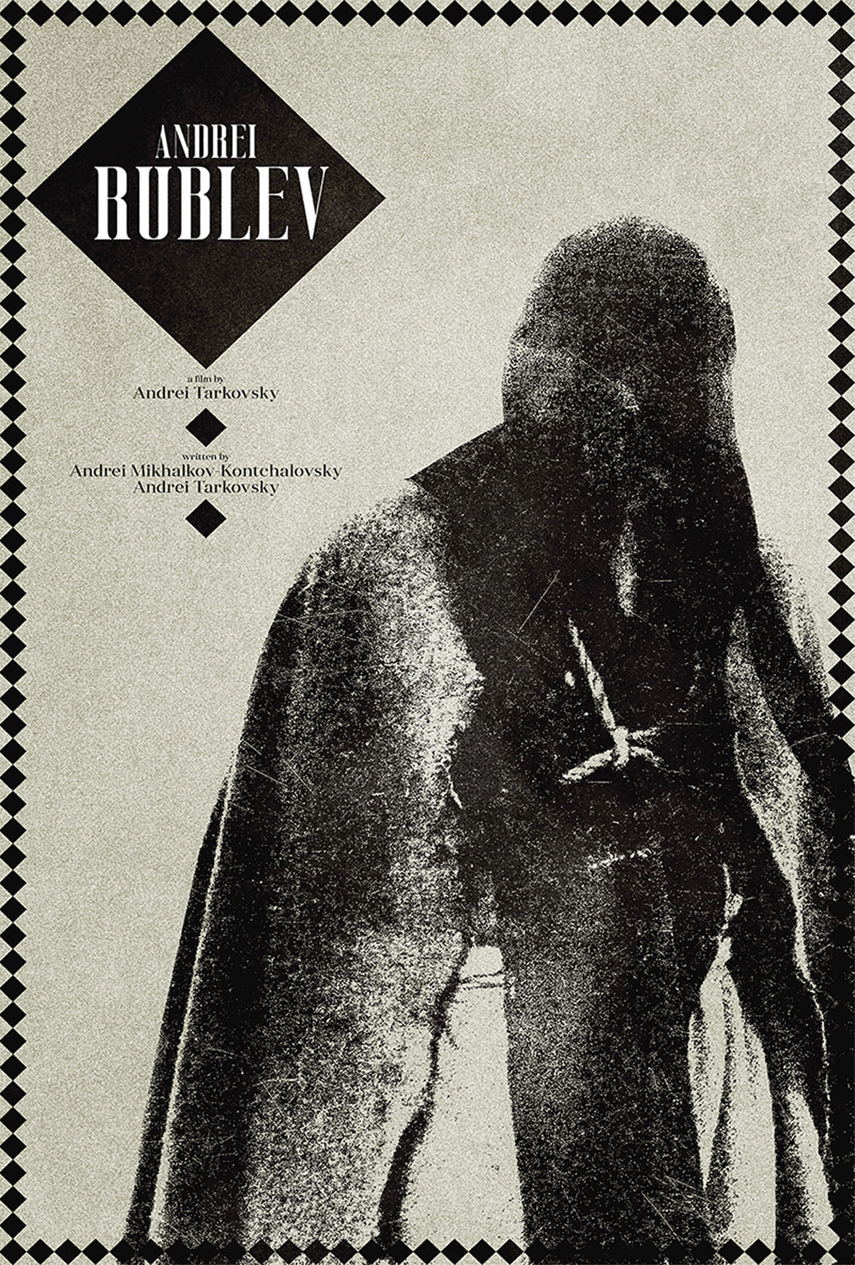 Minimalist film poster for Rublev, designed by Kerim Silajdzic