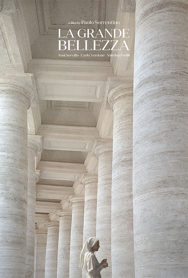 Minimalist film poster for La Grande Bellezza, designed by Kerim Silajdzic