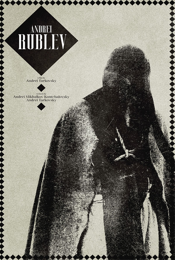 Minimalist film poster for Rublev, designed by Kerim Silajdzic