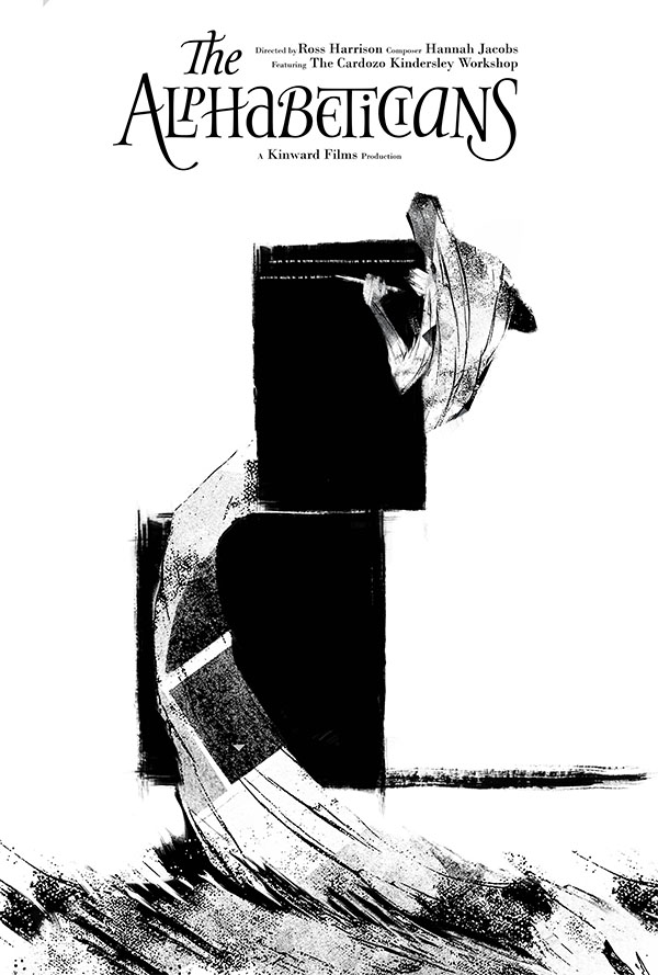 Minimalist film poster for The Alphabeticians, designed by Kerim Silajdzic
