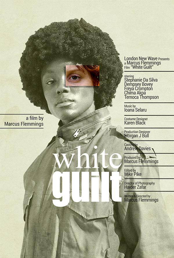 Minimalist film poster for White Guilt, designed by Kerim Silajdzic