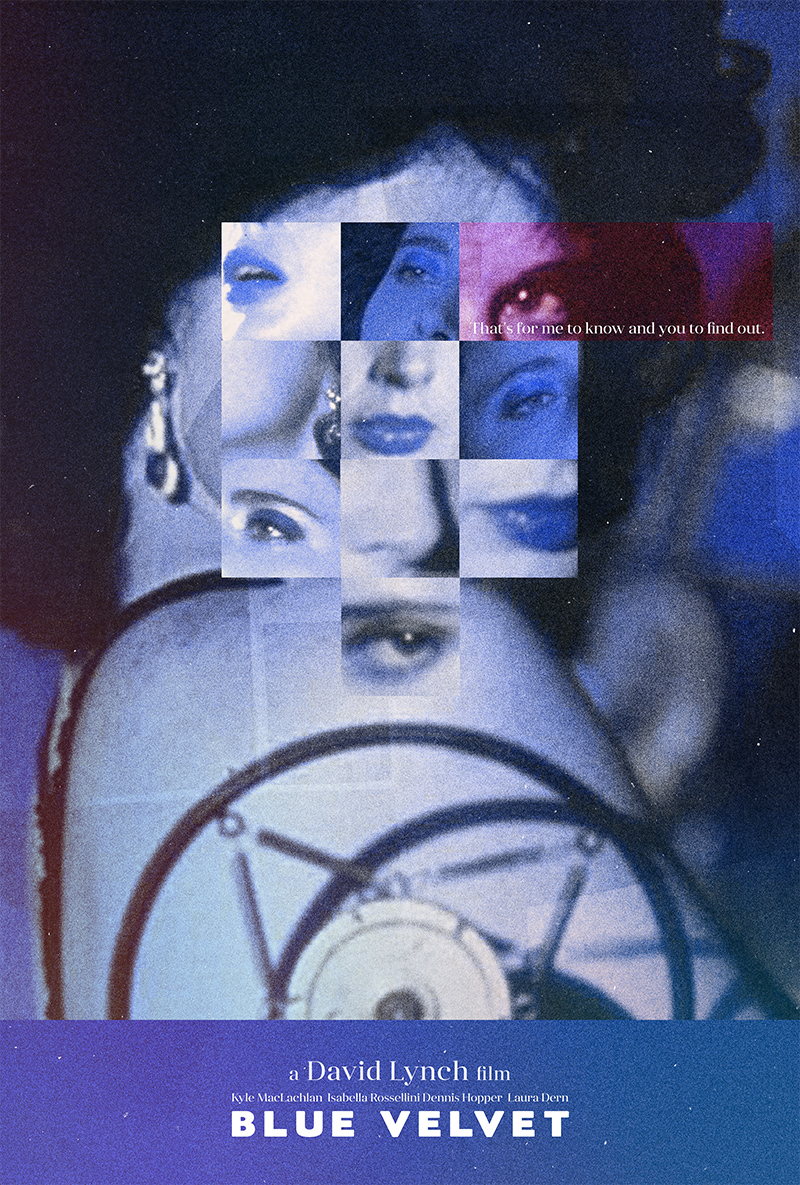 Minimalist film poster for Blue Velvet, designed by Kerim Silajdzic