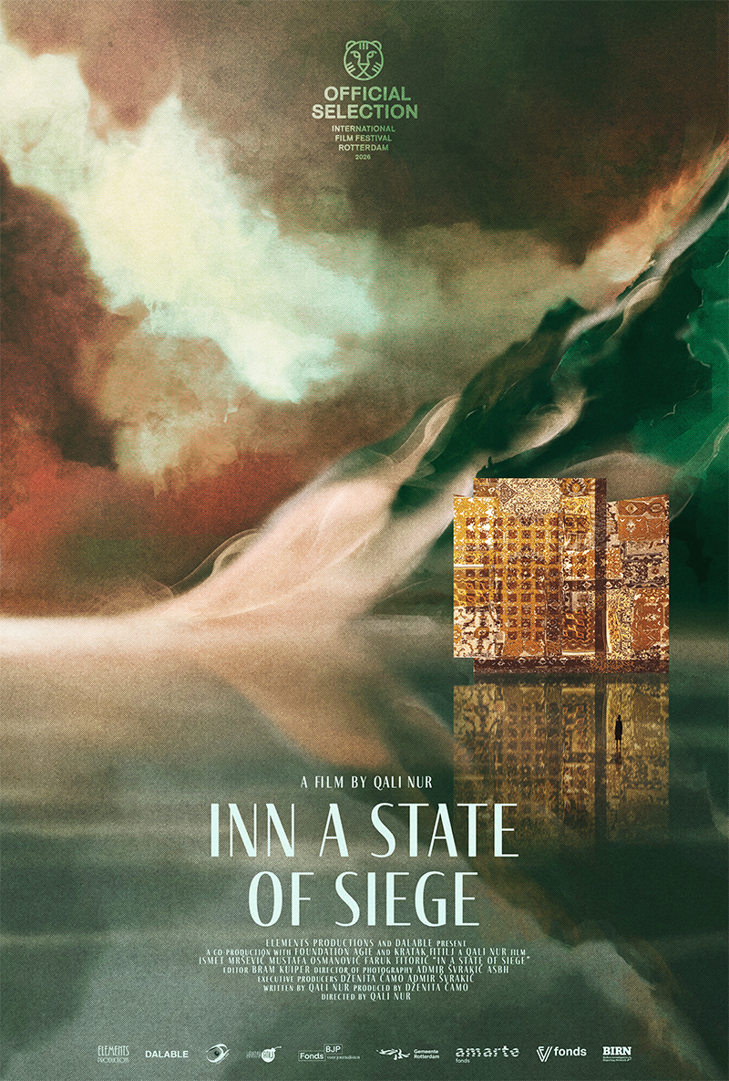 Minimalist film poster for Inn A State Of Siege, designed by Kerim Silajdzic