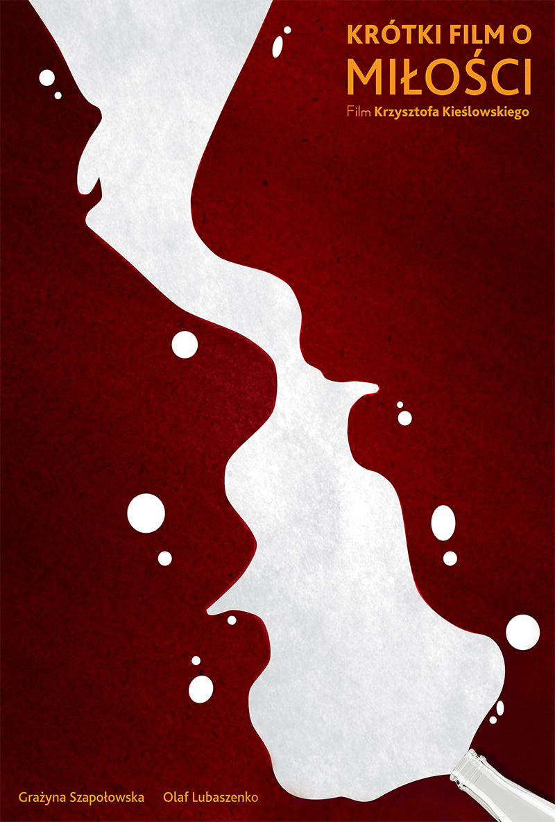 Minimalist film poster for Krotki Film O Milosci, designed by Kerim Silajdzic