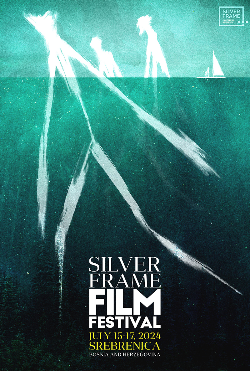Minimalist film poster for Silver Frame, designed by Kerim Silajdzic
